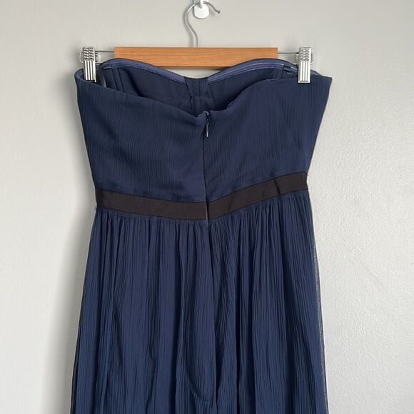 BCBGMaxAzria Amber Silk Strapless Maxi Dress in Navy - Picture 8 of 13